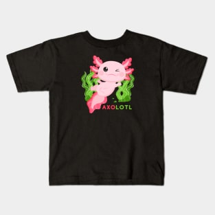 Cute Winking Baby Axolotl Kids T-Shirt